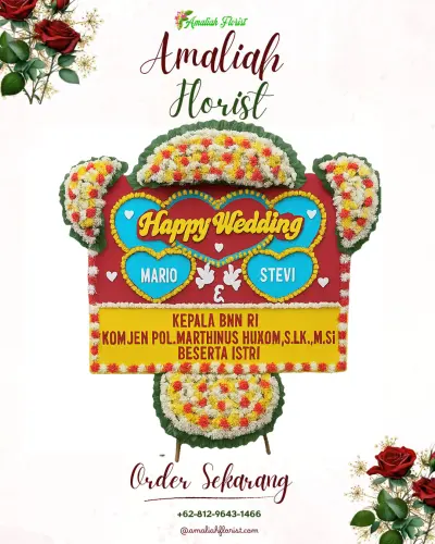 Karangan Papan Bunga Pernikahan di Cikoko